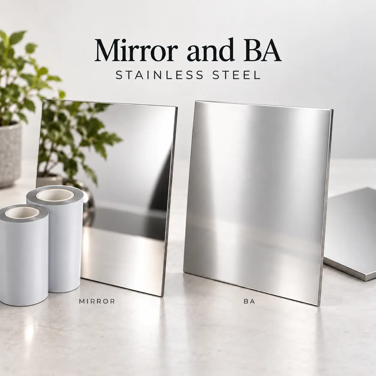 Mirror and BA stainless steel surface use protective film