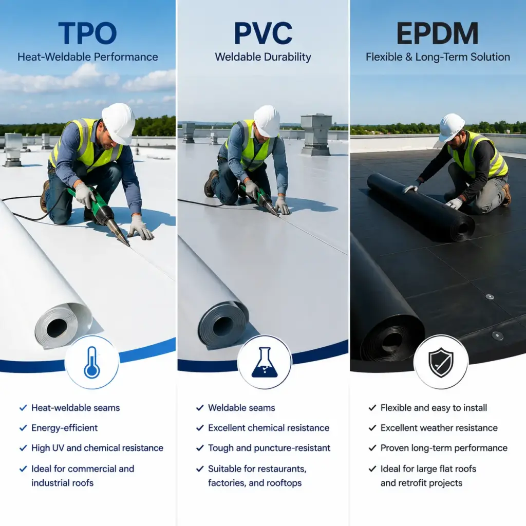 TPO vs PVC vs EPDM
