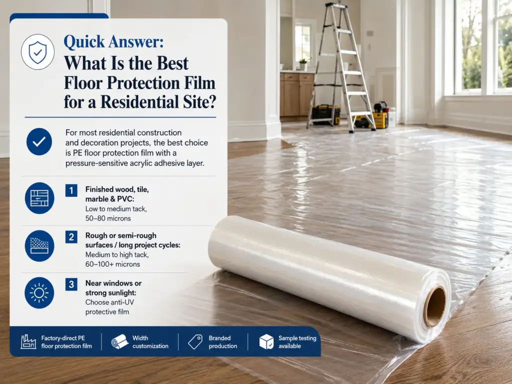 Floor Protection Film for a Residential Site