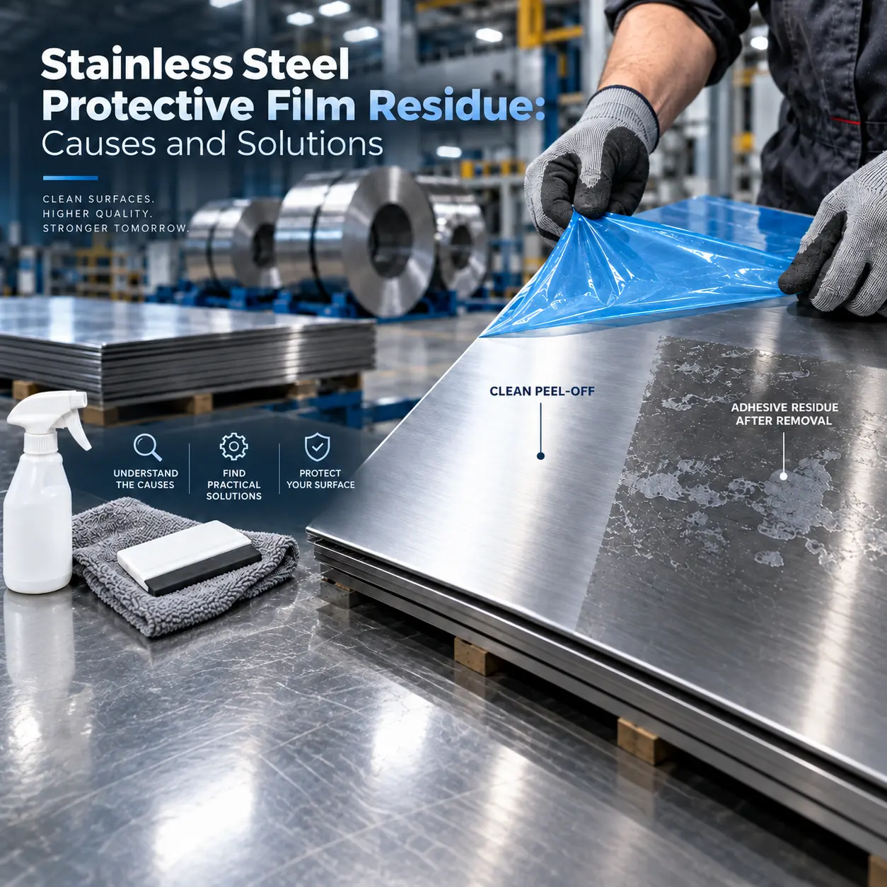 Stainless Steel Protective Film Leaves Glue Residue